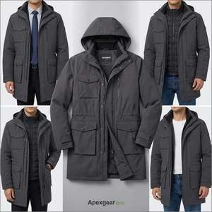 معطف تكتيكي عصري مقاوم للماء بمقاس قياسي ISO للجنسين، سترة مطر عالية الجودة مقاومة للماء مع غطاء للرأس وقابلة للتنفس - Product Image 1