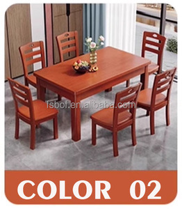 Juego de Mesa de Comedor de Madera Maciza Barata <span class=keywords><strong>al</strong></span> por Mayor con 6 Sillas |   Muebles de Cocina Rectangulares Modernos y Sencillos para el Comedor del Hogar - Product Image 4