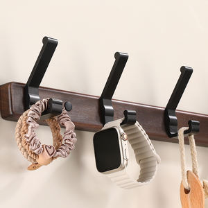 Crochet de salle de bain en bois de noyer ; Crochet pour chapeaux et manteaux à fixer derrière la porte ; Crochet suspendu pour <span class=keywords><strong>dressing</strong></span> et hall d'entrée ; Salle de bain <span class=keywords><strong>sans</strong></span> perçage - Product Image 2