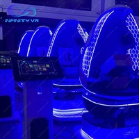 Machine interactive de jeu de joueur du simulateur 2 de cinéma 9D VR de réalité virtuelle d'oeufs de chaise du cinéma VR de nouvelle forme électrique de dinosaure