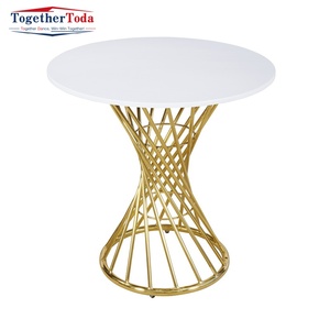 Table basse moderne en marbre avec structure en acier inoxydable, design écologique et durable pour salon, appartement, hôtel - Product Image 1