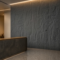 Nouvelle dalle de pierre artificielle DBS D001 écologique et ignifuge à grain uni 2400x800x30mm, aspect roche PU, garantie 3 ans