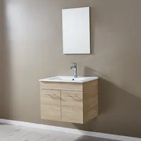 24-дюймовый минималистский дизайн ванной комнаты с двумя дверцами и зеркалом