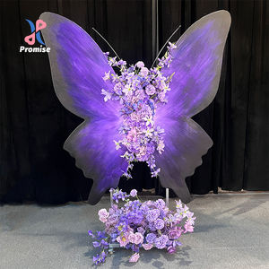 Élégantes murs floraux en soie peints avec un dégradé violet foncé, décoration de fond romantique pour mariage et fête, accessoires - Product Image 1