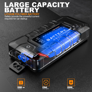 ชุดแบตเตอรี่จัมเปอร์รถบรรทุกสำหรับงานหนักขนาด8000มิลลิแอมป์พร้อมไฟ LED ส่องสว่างและพาวเวอร์แบงค์สำหรับเครื่องยนต์ดีเซล/เบนซิน12โวลต์สตาร์ทได้อย่างรวดเร็ว - Product Image 5