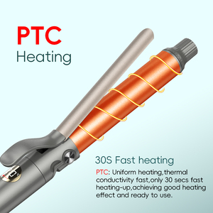 Biểu Tượng Tùy Chỉnh Đầy Đủ Màu Đen Cắt Cắt Tóc Curling Sắt Tourmaline Gốm Thùng Tóc Chuyên Nghiệp Curler Tóc Vẫy Phong Cách Công Cụ - Product Image 3