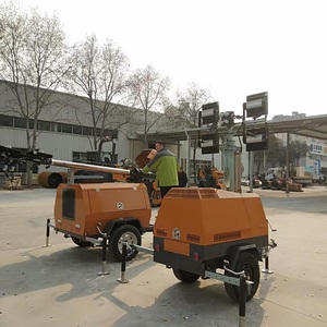 Gasoline <b>Generator</b> DC/AC Powered White Easy Installation Portable LED Light 7m Manual Lifting <b>Mobile</b> Lighting Tower - Product Image 4