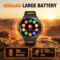 Montre connectée K71 AMOLED 1,6 pouce, batterie 600 mAh, plus de 170 modes sportifs, montre intelligente robuste pour hommes, sports de plein air, compatible iOS et Android, montre LED fitness