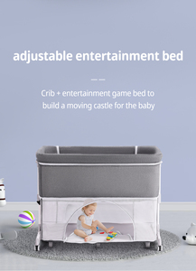 เตียงนอนเด็กเล่นสารพัดประโยชน์พร้อมมุ้งกันยุง, เตียงนอนสำหรับเดินทางถอดออกได้เตียงนอนสุดหรูเตียงนอนเด็กข้างเตียงเด็ก - Product Image 3