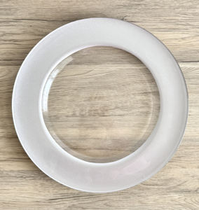 Assiette de rangement en verre de luxe de 13 pouces pour mariage assiette transparente avec bordure rose/or/noir/argent verrerie en gros - Product Image 5