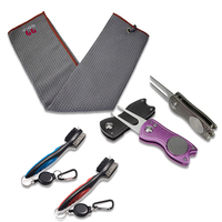 Kit de nettoyage d'accessoires de Golf, ensemble cadeau de serviettes de Golf en microfibre, brosse de Club en Nylon, outil de réparation de Divot de Golf avec marqueur de balle