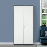 Armoire de rangement de bureau en acier à 2 portes avec serrure, étagères réglables pour le rangement de dossiers et de documents à usage domestique et commercial