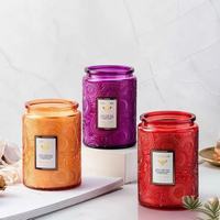 Bouteille en verre cylindrique vide de 500 ml pour diffuseur à bâtonnets, récipient d'arôme multicolore en verre pour parfum d'intérieur et aromathérapie