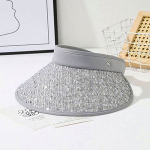 New Large Brim Sequins Hollow Cap Unisex Sports Outdoor Breathable Comfort <b>Sunscreen</b> Sun Hat Ponytail Visor - Product Image 3