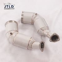 JTLD Tubo de Escape de Alto Flujo SS304 con Catalizador de 200 Celdas para Audi RS6 RS7 4.0T V8 Euro6, Piezas de Escape para Tuning