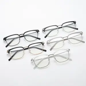 Retro Clear Lens Frames ópticos Vidro óptico Vidros de meia armação Frames Óculos transparentes