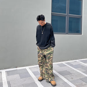 <span class=keywords><strong>Pantaloni</strong></span> <span class=keywords><strong>Cargo</strong></span> Mimetici da <span class=keywords><strong>Uomo</strong></span> di Alta Qualità in 100% Cotone con Chiusura a Coulisse Modello Largo Personalizzati dal Produttore - Product Image 4