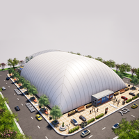 Dôme gonflable géant d'extérieur pour stade, en matériau PVDF couleur argent, garantie 25 ans, pour événements sur les terrains de tennis