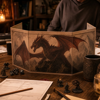 Tablero de Juego de Rol Personalizable de 4 Paneles, Accesorios para Juegos de Mesa RPG, Pantalla para el Maestro del Juego, para Jugar Juegos de Cartas