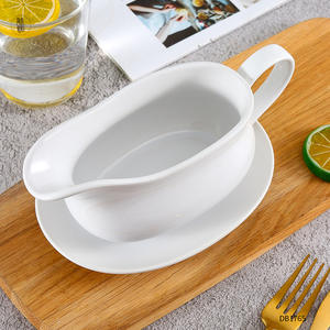 Socadera de Cerámica Dongfang Blanca de 450 ml, Apta para Microondas, Estilo Occidental, con Plato, DB1765 - Product Image 3