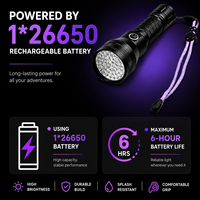 Lampe torche UV rechargeable 395nm, chargement USB-C, en alliage d'aluminium, haute luminosité, pour détection d'urine d'animaux, de fuites de billets et de scorpions