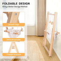 Chaise suspendue d'intérieur extra confortable avec support, siège en bois pliable pour salon ou chambre à coucher pour bébés