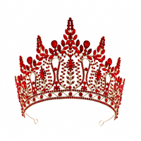 Couronne de mariée artisanale en pierres colorées, diadème de mariage en alliage européen et américain incrusté de strass, vente en gros transfrontalière