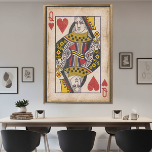 Queen of Hearts Canvas Print: Elegant Bohemian Wall Art,GOLD <b>FRAMED</b> CANVAS - Product Image 3