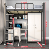 Lits superposés modernes en métal pleine grandeur, convertibles en bureau, pliables, réglables, écologiques, portables, durables, meubles de chambre pour hôtel