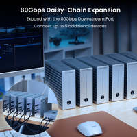 Boîtier SSD M.2 NVMe USB4 80 Gbit/s à 4 baies en aluminium pour TB504, prend en charge 4x8 To, 32 To, double USB-C en chaîne