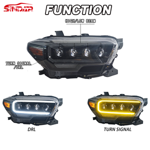 פנסי לד קדמיים לרכב SINDAR, אביזרי תאורה משופרים לטויוטה טאקומה N300 2015-2020 2016-2023, 4 עדשות. - Product Image 2