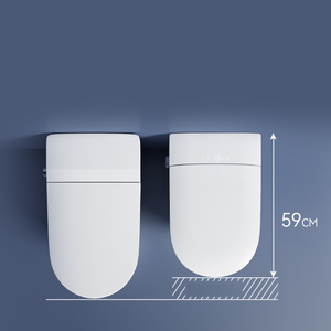 Inodoro Inteligente de Alta Gama <span class=keywords><strong>YYU</strong></span> con Forma Alargada, Estilo Americano, Sifón en S, Control Remoto Incluido, Reducción de Ruido al Descarga, Control por Voz para el Hogar - Product Image 3