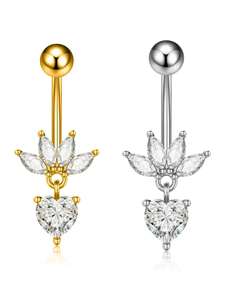 थोक डिजाइनर 18k सोना इलेक्ट्रोप्लेटेड स्टेनलेस स्टील पेट रिंग्स महिलाओं के लिए सेक्सी नाभि - Product Image 5