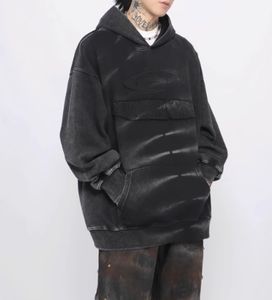 Streetlux 2024 nuevo Premium nuevo diseño calle algodón estampado costura parche bordado Vintage pulóver hombres ácido lavado Sudadera con capucha - Product Image 3