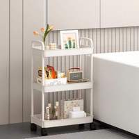 Chariot utilitaire en métal à 3 niveaux avec roulettes silencieuses, gain de place, rangement pour cuisine et salle de bain
