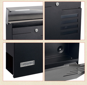 Boîte <span class=keywords><strong>aux</strong></span> <span class=keywords><strong>lettres</strong></span> murale en métal de style allemand sur pied, porte-journal, clés antivol incluses, livraison sécurisée du courrier dans l'appartement - Product Image 6