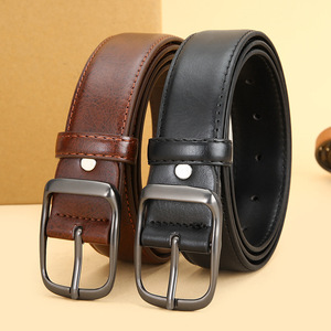 <span class=keywords><strong>Ceinture</strong></span> Homme en Cuir PU Vintage Polyvalente de Haute Qualité, <span class=keywords><strong>Ceinture</strong></span> de Costume Marron Tendance pour Gentleman d'Affaires - Product Image 1