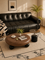 Ensemble de tables basses rondes avec tiroir de rangement, table d'appoint en verre, base en acier inoxydable, mobilier pour petits espaces, usine OEM