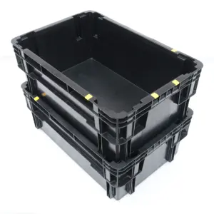 Stackable And Nestable Plastic Turnover Crates For Convenient Storage And Organization