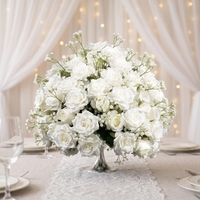 Centre de table en fleurs de soie roses pour scène de mariage, salon, salle d'exposition, restaurant, décorations de fêtes