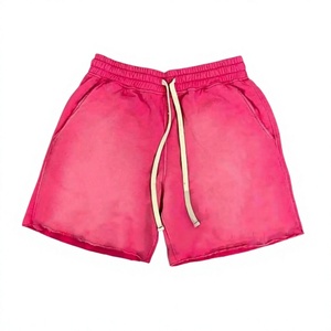 Shorts Unisex de Algodón con Cordón Ajustable y Bajo sin Rematar, Estilo Hip Hop, de Alta Calidad, Ecológicos, con Logo Personalizado, Vintage, Efecto Desgastado por el Sol y Lavado a la Piedra para Hombre - Product Image 6