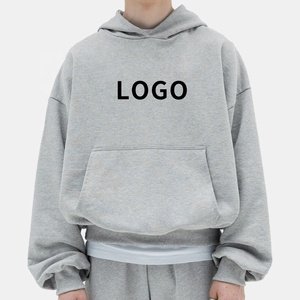 เสื้อฮู้ดแฟชั่นสำหรับผู้ชายแบบสวมหัวมีฮู้ดทรงโอเวอร์ไซส์แบบเรียบเหมาะสำหรับฤดูใบไม้ผลิ - Product Image 3