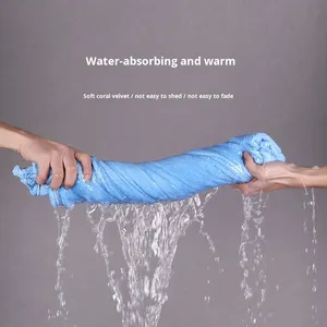 ชุดคลุมอาบน้ำมีฮู้ดสำหรับเด็กผู้ชายเด็กผู้หญิงเสื้อคลุมผ้ากำมะหยี่เนื้อหนา - Product Image 4