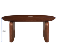 Table basse moderne pour salon, MDF de qualité supérieure avec placage en noyer noir, table à thé de style nordique pour la maison et l'hôtel