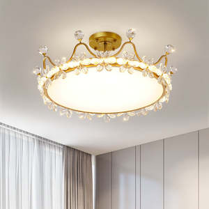Nouveau Style romantique moderne forme de fleur salon led plafonnier rond en cristal pour chambre à coucher maison - Product Image 1