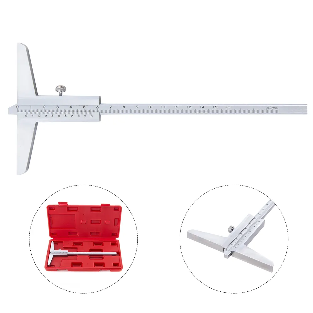 Carbon steel 0.02mm graduation precision depth gage ruler with measuring range 0-150mm depth gauge