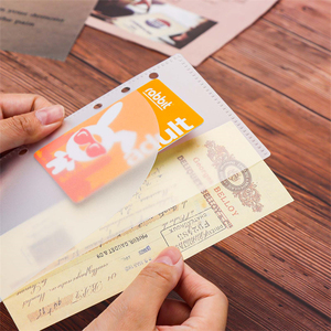 Carpeta A6, 2 bolsillos laterales abiertos, sobres de efectivo, organizador de dinero de plástico, hojas sueltas, 6 agujeros, porta billetes, protectores de hojas - Product Image 5