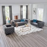 ATUNUS Chesterfield Tufted Luxury Armchair love Seat Sofa Set Accent Loveseat Couch Wholesale Manufacturer Home Furniture