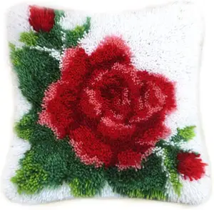 DIY Cushion Carpet Cover Hand Craft Embroidery Pillowcase Crocheting , Mat Latch Hook Rug Kits