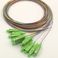 0,9mm fibra Pigtail SC APC fibra óptica Pigtail Buldle 12 Color Pigtail 12 Core SC/APC conector SM